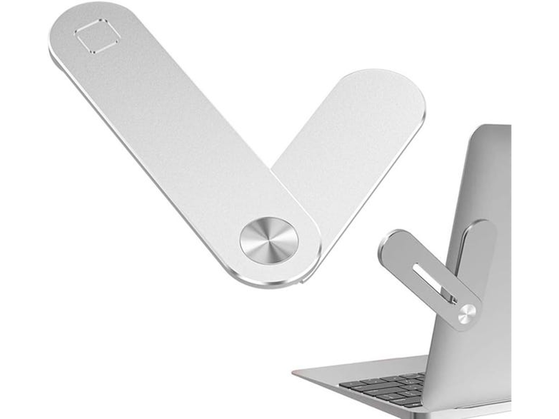 Suporte magnético para laptop, suporte duplo para laptop, suporte lateral ajustável para celular, roxo