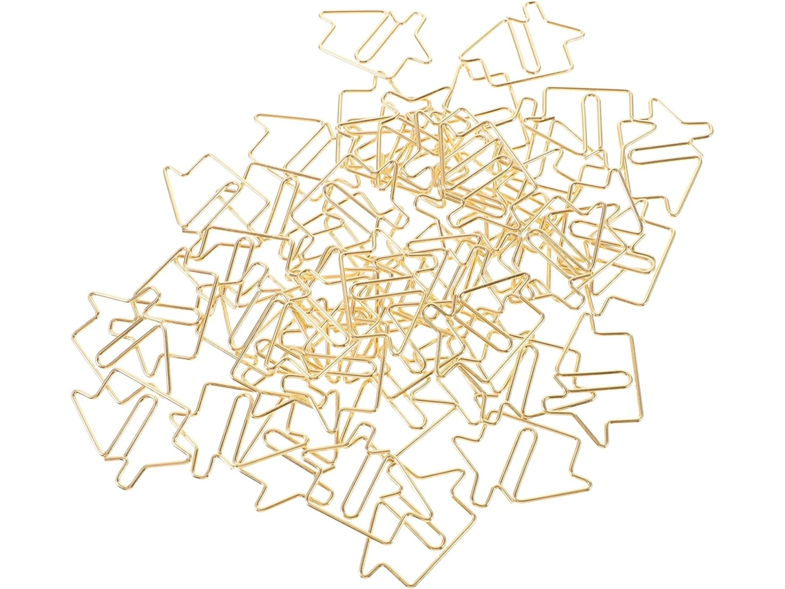50-clips De Papel Multiuso Leves Em Aço Carbono Dourado Formato Casa Para Arquivos E Álbuns Fotos