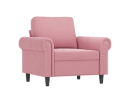 4 Pcs Conjunto de Sofás com Almofadas Veludo Rosa SYFAX