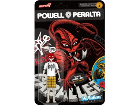 Figura Super7 POWELL PERALTA Steve Caballero Dragão Reação 3.75 Figura