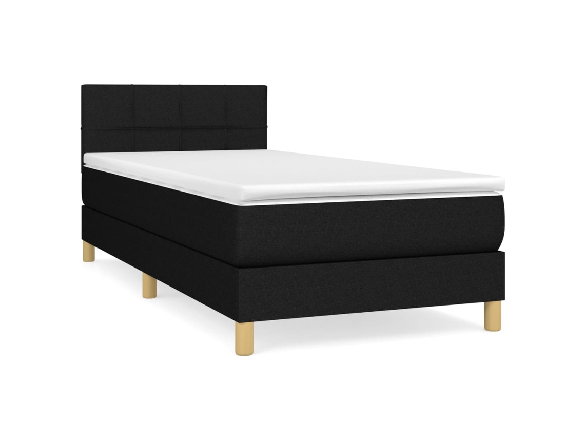 Cama com Molas/colchão 100x200 Cm Tecido Preto MAISON EXCLUSIVE