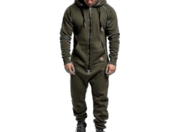 2026 mono com Capuz e Zíper para Homem, Traje Casual de Inverno de Mistura de Algodão