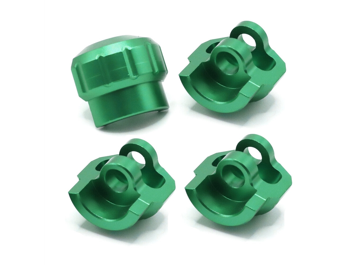 Conjunto 4 Peças Amortecedores Prateados com Proteção Metálica Melhorada Automóveis Rc, Compatíveis com os Modelos Universais Escala 1/8 e 1/7. MDUG