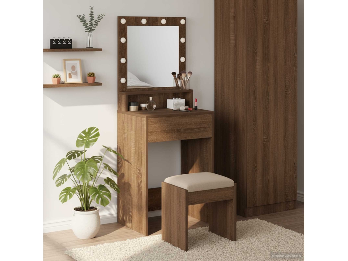 Vidaxl Mesa De Vestir Carvalho Marrom 50 X 41 X 135 Cm