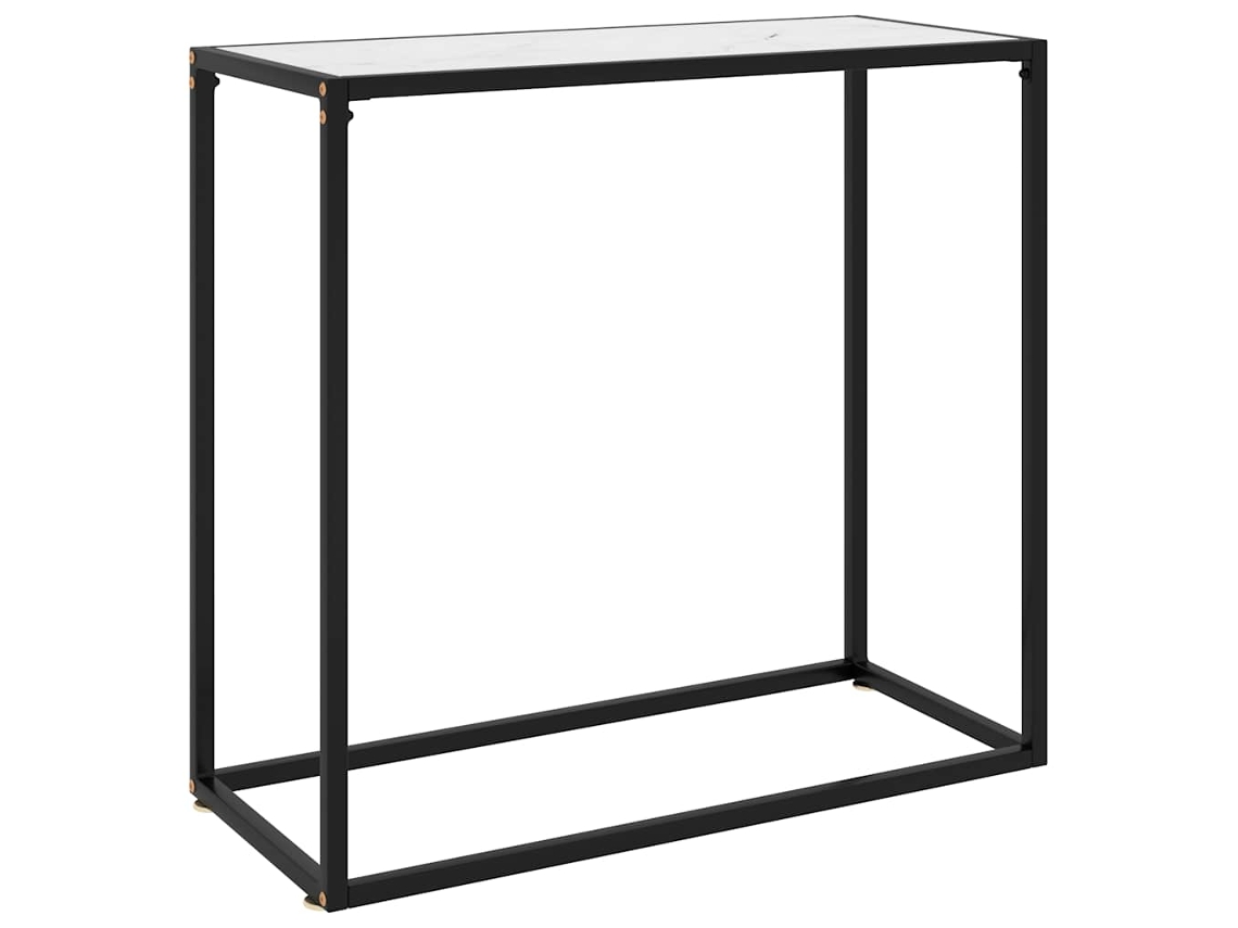 Vidaxl Mesa Consola 80x35x75 Cm Vidro Temperado Branco
