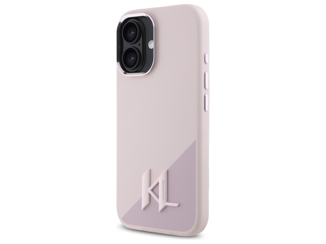 Capa para iPhone 16 KARL LAGERFELD Silicone Rígida Rosa