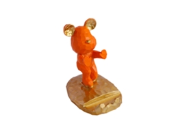 Suporte de Celular Mesa Urso Fofo Estável Abs+resina para Celular Tablet Laranja