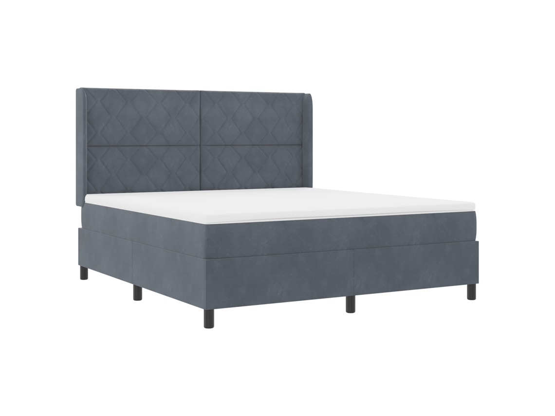 Colchão Aveludado Com Molas Pocket Vidaxl Cinzento Fabric (180x200 Cm)