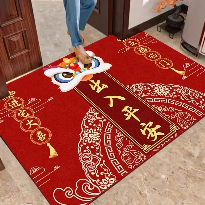 Tapete Decorativo Para O Ano Novo Chinês (estilo 6, 50x80cm) Com Estampa De Palavras Auspiciosas. Capacho Para Porta.