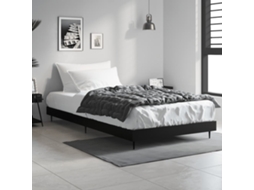Estrutura De Cama 90x200 Cm Derivados De Madeira Preto