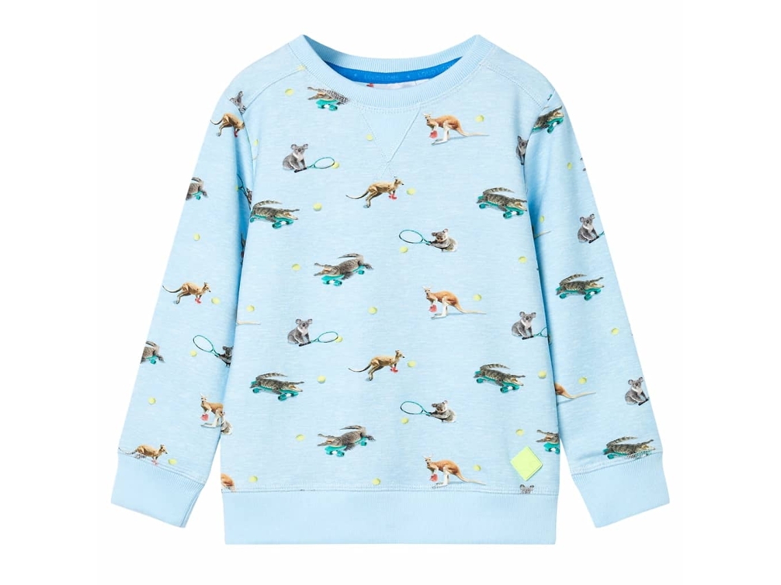 Sweatshirt Para Criança Azul-claro Mesclado 104