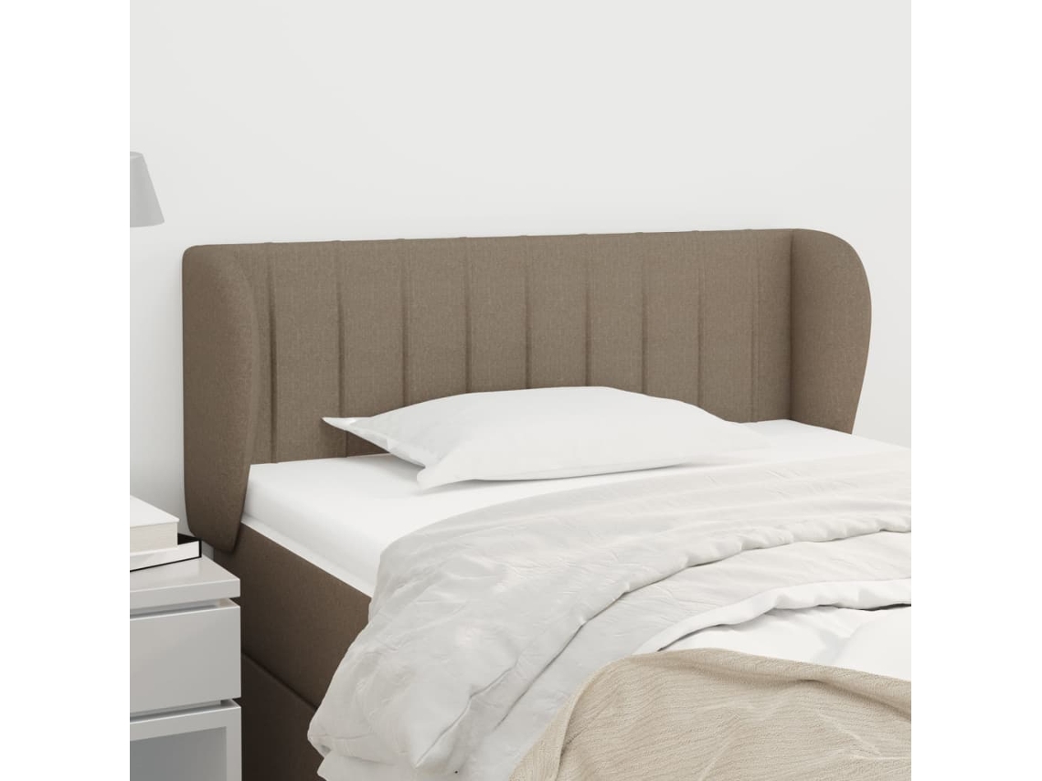 Vidaxl Cabeceira Cama Abas Tecido 83x23x78/88 Cm Cinzento-acastanhado