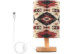 Luminária De Cabeceira Led Com Textura Tribal Tradicional, Portas Usb, Luminária De Mesa, Luminária De Leitura