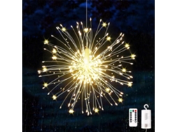 LAOPIPFU Luzes De Fogos De Artifício Festivas, Alimentadas Por Bateria Com Luz Branca Suave E Quente Para Decoração De Interiores E Exteriores, Contas De Crist