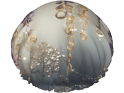 Touca De Banho Crystal Violet Flower Para Mulheres, Impermeável, Reutilizável, Com Cordão Elástico Lavável, Adequada