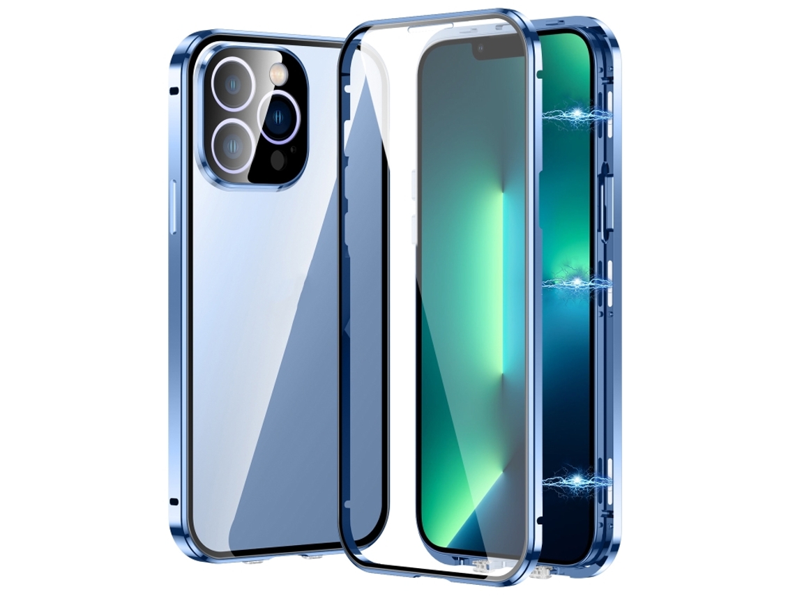 Capa De Vidro Temperado Hd Para Iphone 13 Pro Max - Fecho Magnético Duplo