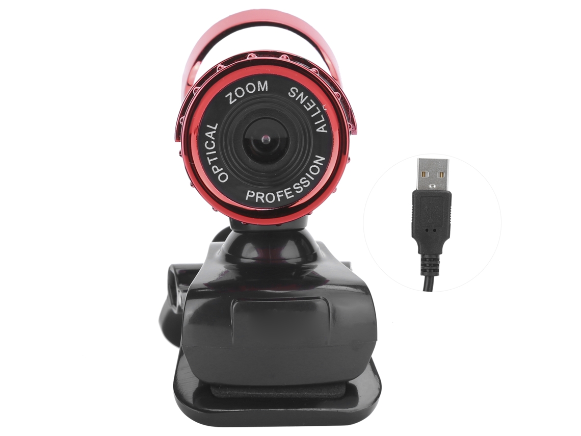 Câmera Web Hxsj Lg68 Com Microfone Absorvedor De Som Câmera Usb Hd Para Ensino, Conferência E Transmissão Ao Vivo Vermelha