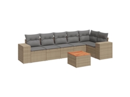 Garden Sofa Set, Garden Sofa Sets Vidaxl Bege Rattan / Vime (n/a)
