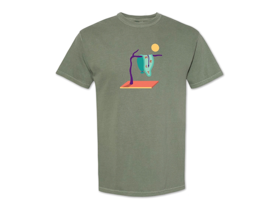 Melt Melting Clock T shirt ROCKINSTONE Unisex Adults Best Sellers Size:s (moss)