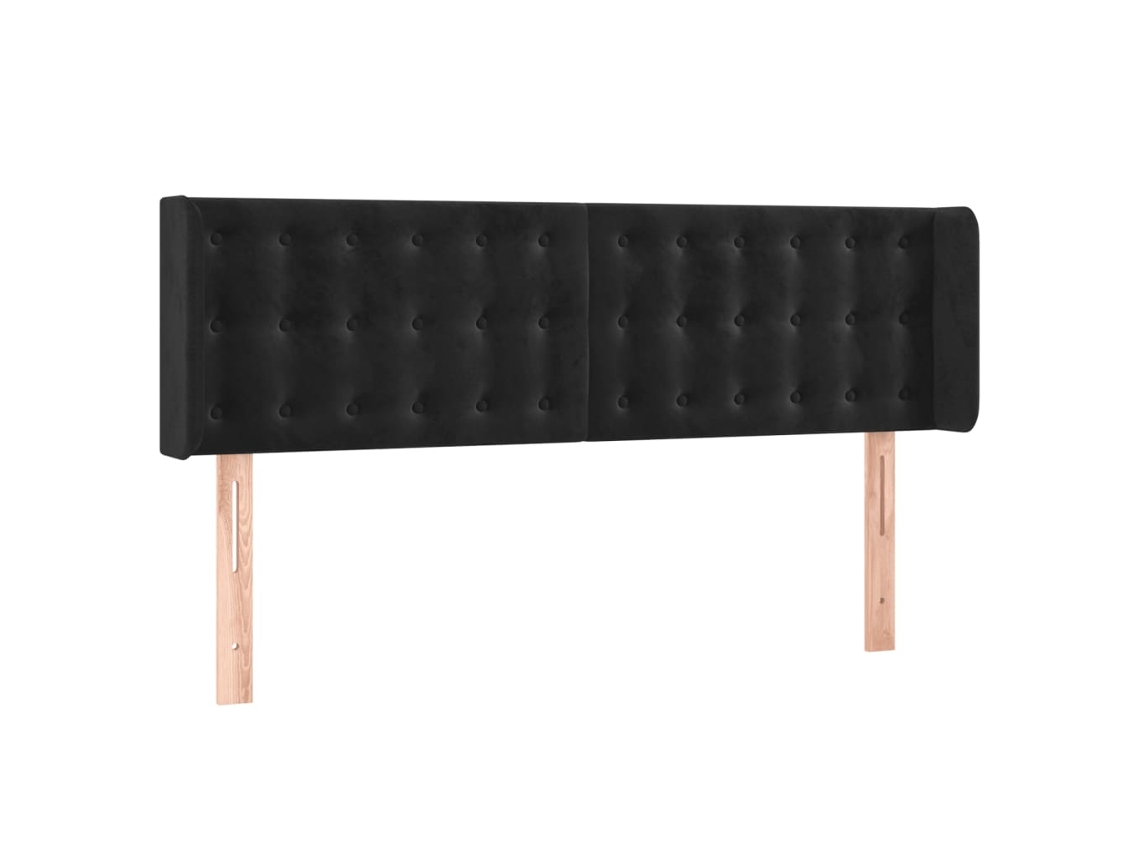 Cabeceira de Cama com Abas Tecido Preto MAISON EXCLUSIVE (147x16x78 cm)