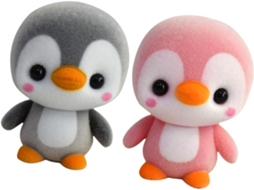 Boneco De Pinguim Pelúcia Rosa, 2 Peças,