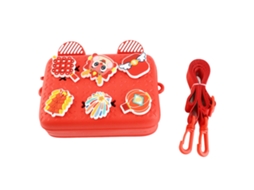 Mochila Bandolera Para Niños Com Decorações Diy Cartoneras, Absorção De Impactos, Cor Vermelha