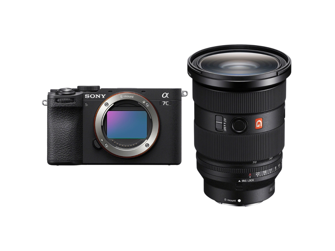 A7c Ii Preto + Fe 24 70mm F/2.8 Gm Ii Máquina Fotográfica Híbrida + Ebook “20 Dicas para Fotos Que Impressionam” SONY