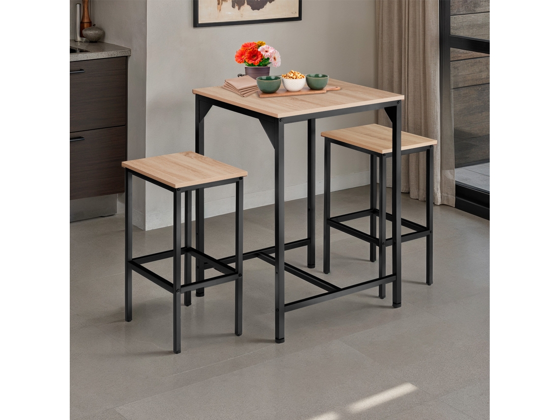 Tectake Conjunto De Móveis Altos Inverness, Madeira Industrial Clara, Carvalho Sonoma