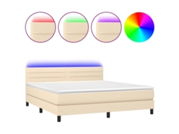 Box Spring Bed, Box Spring Beds Vidaxl Creme Tecido (180 X 200 Cm)