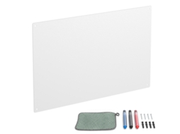 Quadro Magnético Relaxdays, Quadro De Giz, 3 Marcadores, 50x30, Escritório/cozinha, Aço, Branco
