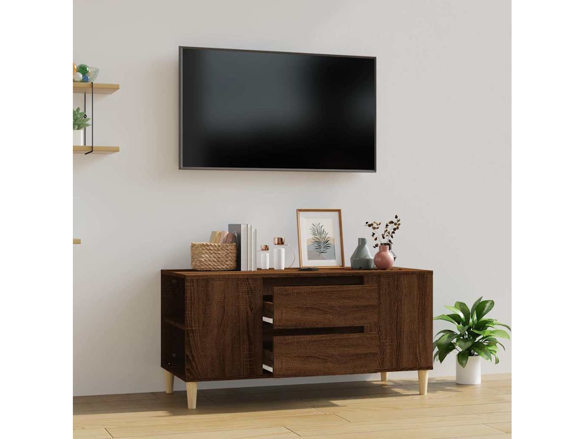 Vidaxl Móvel P/ Tv 102x44,5x50 Cm Derivados Madeira Carvalho Castanho