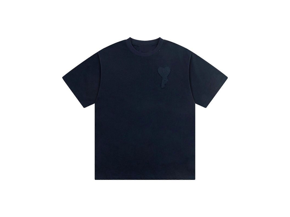 _camiseta de Verão Ami Kms Love Algodão Manga Curta Casual Solta Unissex Marca de Moda