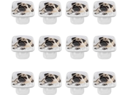Puxadores Quadrados Para Gavetas De Cômoda, Puxadores Para Armários De Cozinha, 12 Peças, Cachorro Bulldog, Puxadores E