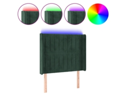 Led Headboard, Led Headboards Vidaxl Verde Veludo (103 X 16 X 118/128 Cm)