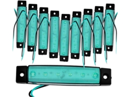 Kit Com 10-luzes De Sinalização Lateral Led Verdes Toyandona Em Abs Para Caminhões E Motocicletas, Fáceis De Usar E