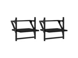 Prateleiras de Parede com Barras Conjunto de 2 Preto MAISON EXCLUSIVE (30x25x30 cm)