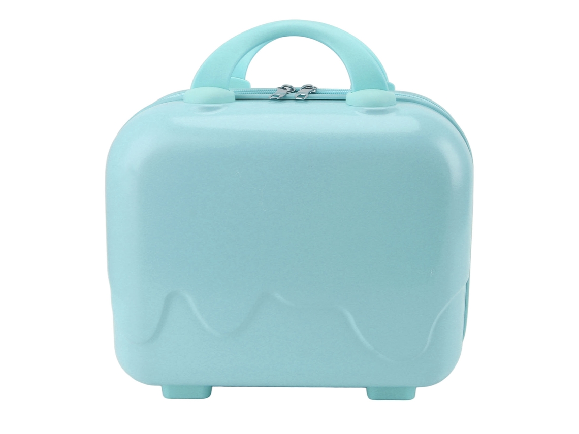 Mala De Mão Pequena Para Viagens 14 Polegadas Mini Bagagem De Mão Com Capacidade Grande Carcaça Rígida Azul Peças Antiderrapantes