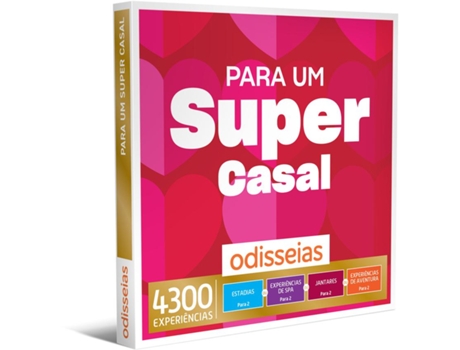 Pack Presente ODISSEIAS - Para um Super Casal | Experiência de alojamento, aventura, gourmet ou SPA para 2 pessoas