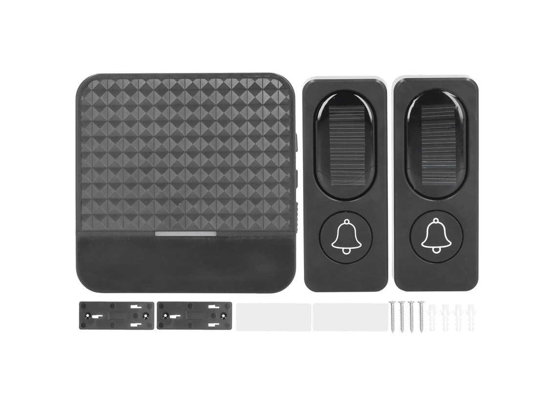 Rebe-timbre De Porta Sem Fio Solar Impermeável Com Luz Led E Sistema De Alarme De Alerta