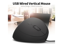 Rato Vertical Óptico Com Fio 6 Teclas Ratos Ergonômicos Para Escritório 3 Velocidades Ajustáveis Usb Plug And Play Branco