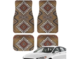 Conjunto de 4 tapetes automotivos estilo boho, tapetes divididos para o assoalho.