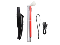 Bengala Dobrável De 25-26 Cm Com Guia Eletrônico De Voz Refletivo Vermelho Para Evitar Obstáculos, Ideal Para Cegos (versão Em Inglês).