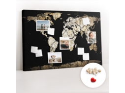 Quadro De Cortiça Com Impressão Mapa-múndi Seca Para O Quarto Das Crianças Espelharte (120x80 Cm)