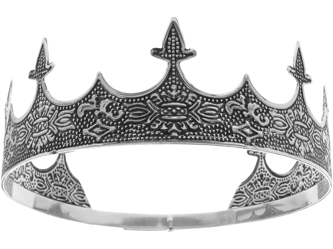 Faixa De Cabeça Masculina Com Coroa Em Metal Prateado - Leve, Confortável E Com Estrutura Resistente.