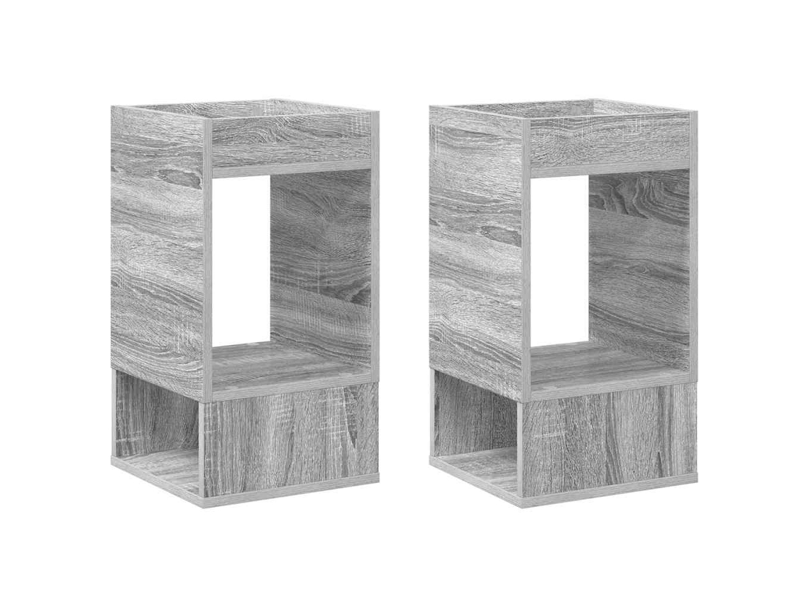 Mesa de Apoio 2 Pcs Cinza Sonoma 30 X 30 X 56 Cm MAISON EXCLUSIVE