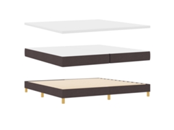 Conjunto 1 Cama Box Vidaxl Castanho Tecido (200 X 200 Cm)
