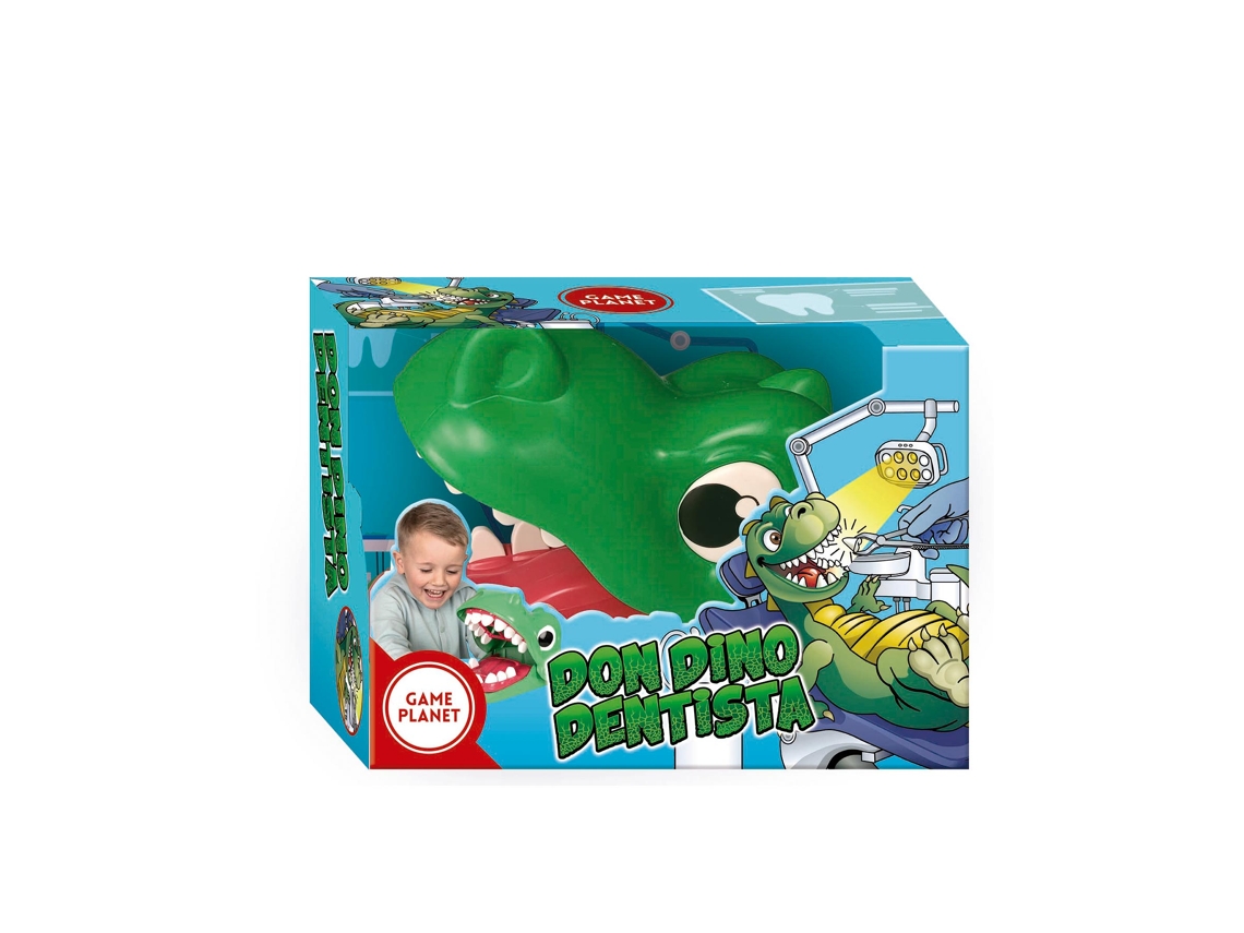 Jogo de tabuleiro Don Dino Dentista Divirta-se cuidando dos dentes dos dinossauros GAME PLANET