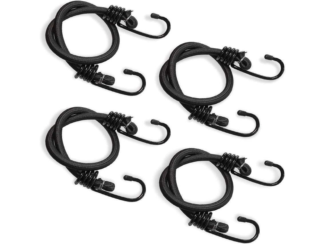 Kit Com 4 Elásticos De Corda Para Carro, Elástico Reforçado Com Ganchos De Metal Resistentes, Uso Universal
