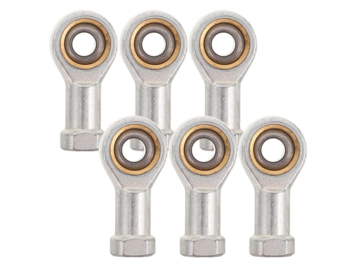 Conjunto De 6 Rolamentos Tipo Olho De Peixe Em Aço Cromado Com Rosca Interna Reversa.
