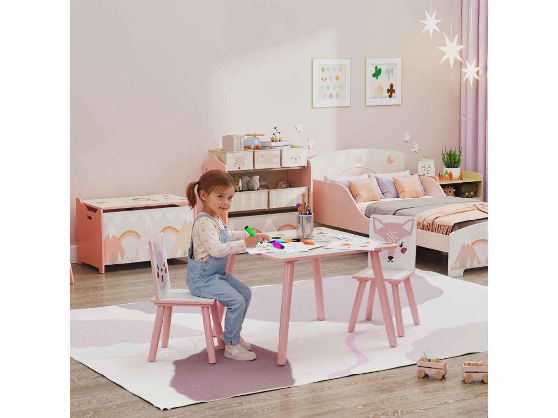 Armário Infantil 6 Caixas Tecido, Estampado Fofo, 63x30x66cm, Rosa, Organização Brinquedos, Fácil Limpeza.